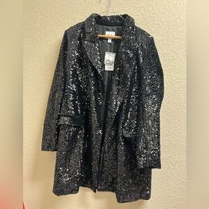 Nine West Black Sequin Blazer